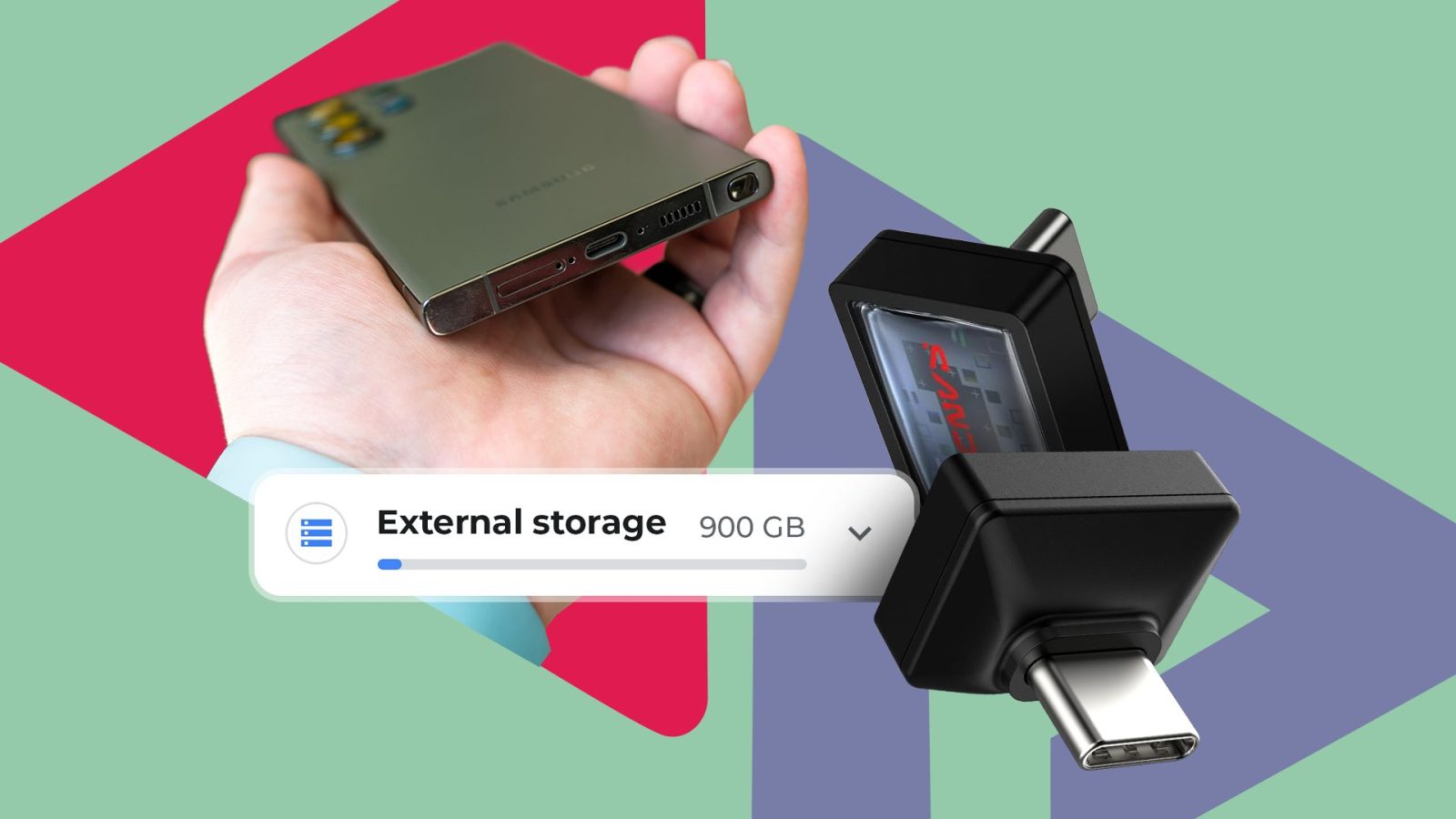 Porta usb c per aumentare lo spazio di archiviazione del telefono