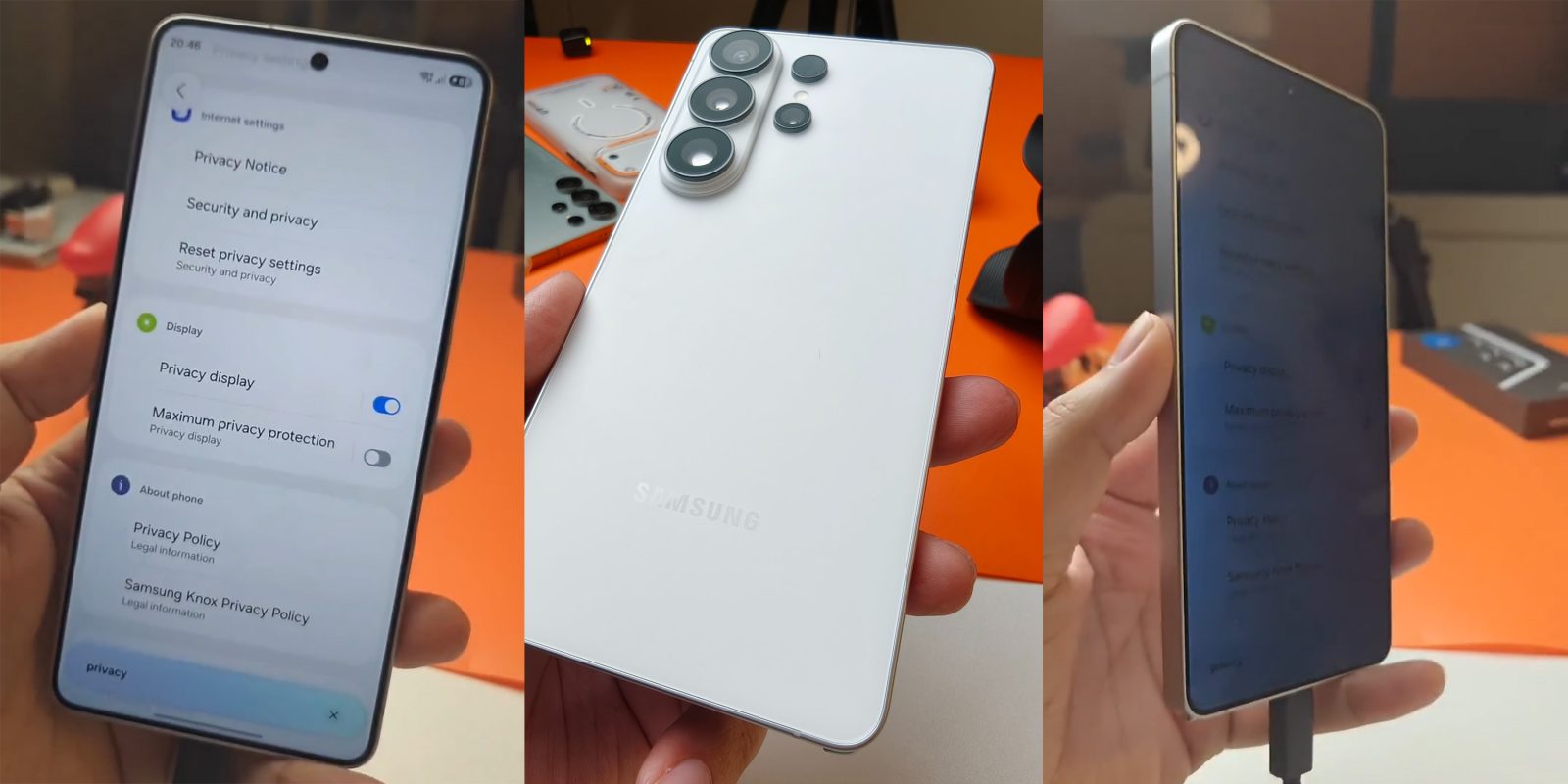 Galaxy s26 ultra anteprima privacy display in azione galleria