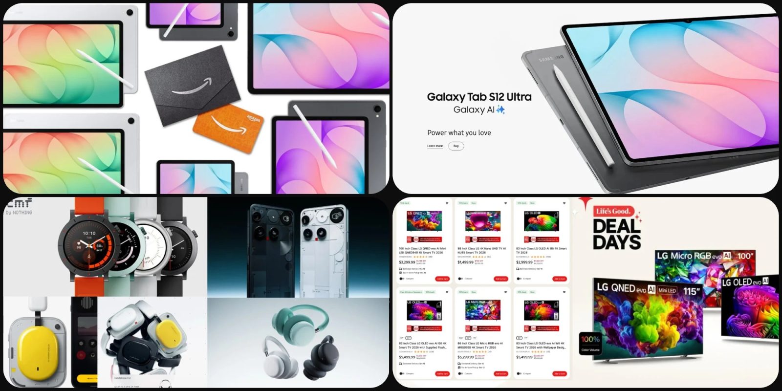 Offerte samsung galaxy tab s12 con carta regalo amazon da 200 dollari, nothing ear (3a) e tv lg fino a 1.200 dollari di scontocuntegn