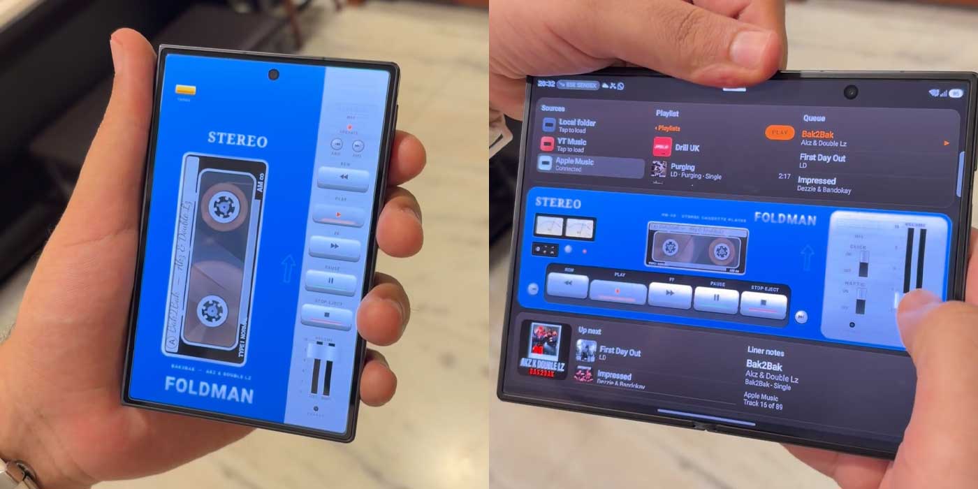 Galaxy Z Fold 8, il lettore musicale Walkman che funziona con YouTube Music