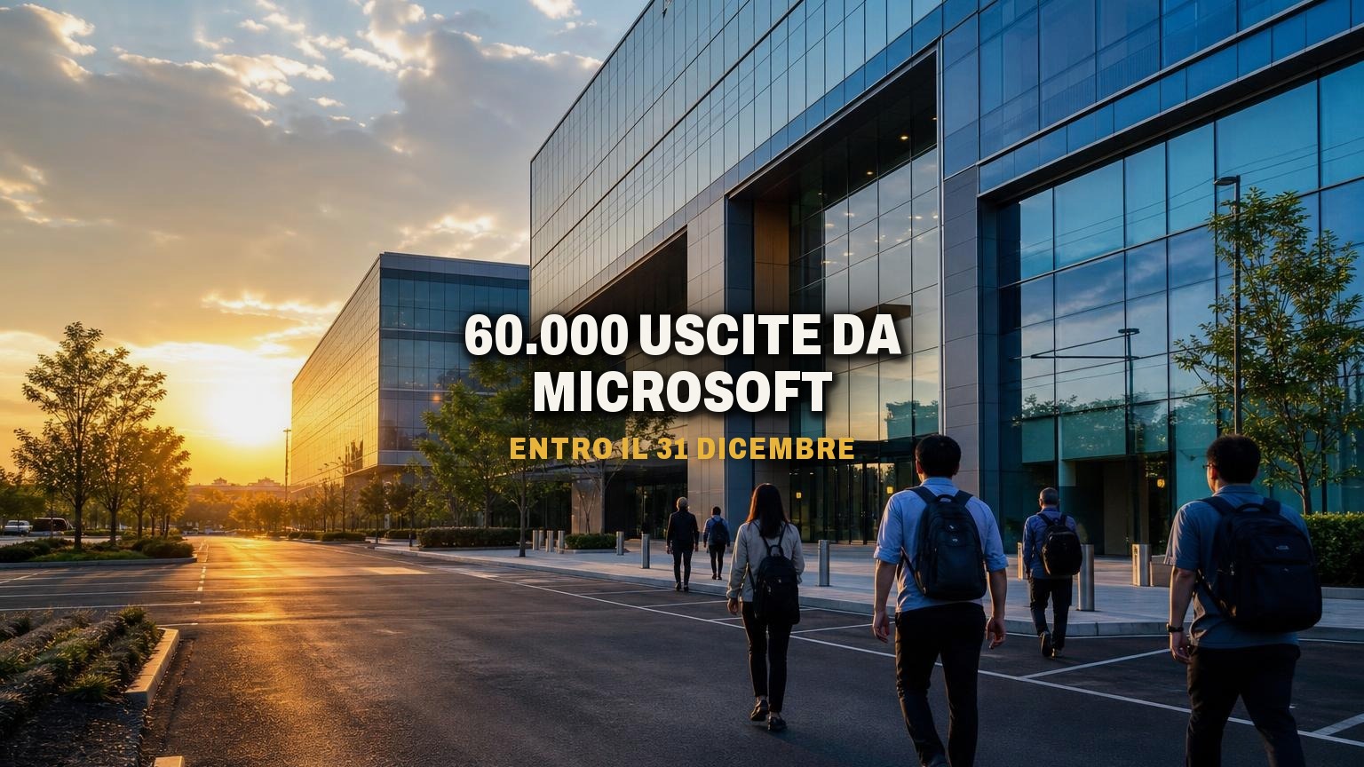 Microsoft offre l'uscita volontaria a 60.000 dipendenti: circa un quarto della forza lavoro