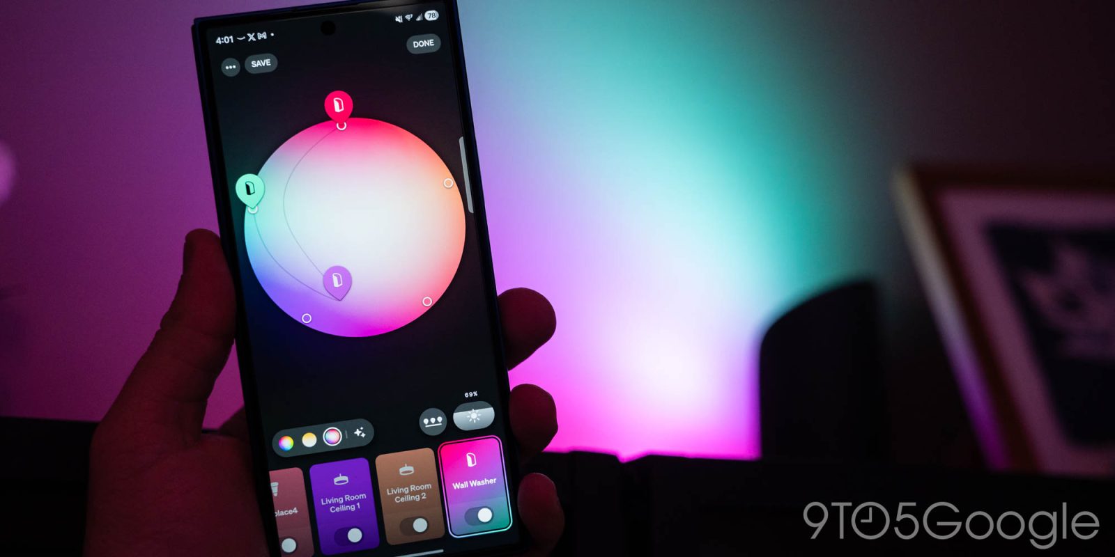 App google home: controllo locale Matter per le luci Philips Hueienza