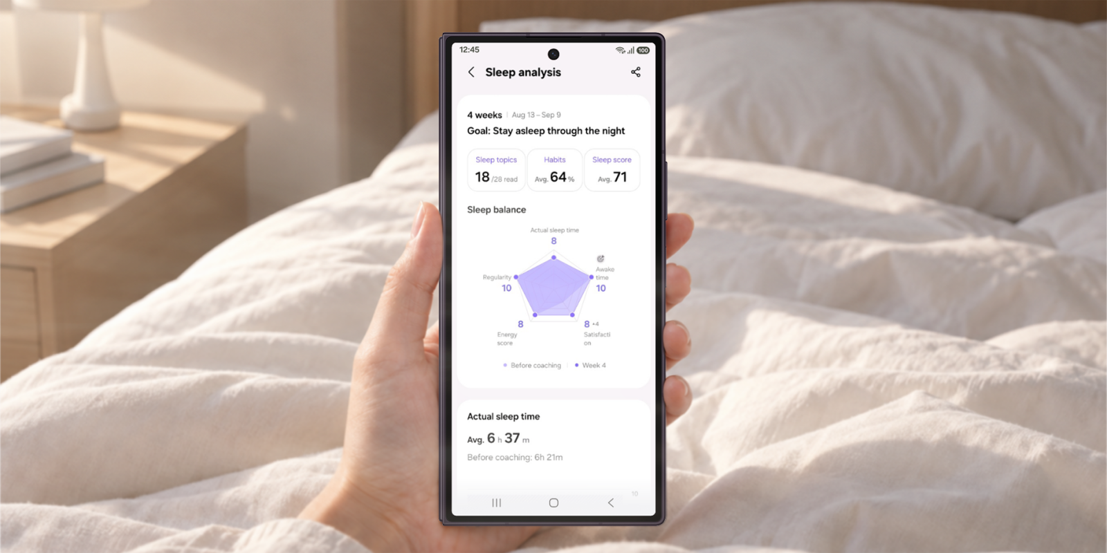 Samsung lancia il grande aggiornamento salute con coach del sonno, corsa e scansione dei pasti